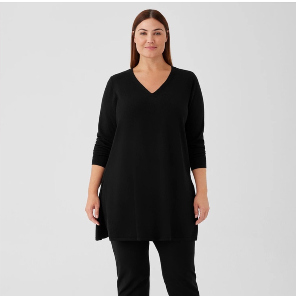 Eileen Fisher Merino wool jersey V-neck